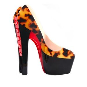 Tortoiseshell Patterned High Heel Pumps Hair Claw Hair Clips